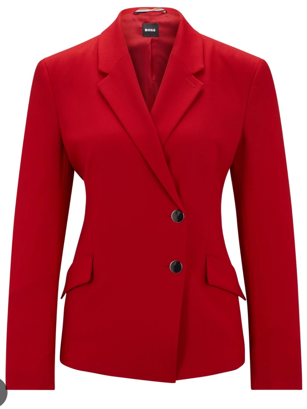 BOSS Hugo Boss Sz 0 Blazer Red Wool Jacket Classic Timeless Workwear Office